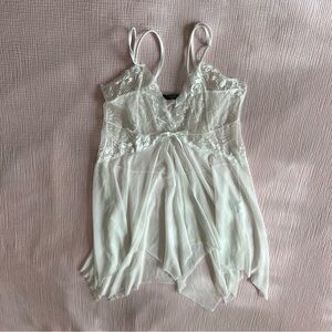 Avid Love Lingerie white Layering Lace Babydoll Bridal Slip Nightgown Flowy XXL